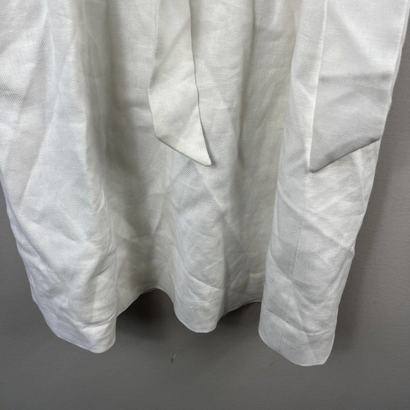 J Crew White Faux Wrap Linen Blend Dress size 2 Belted - Picture 7 of 13